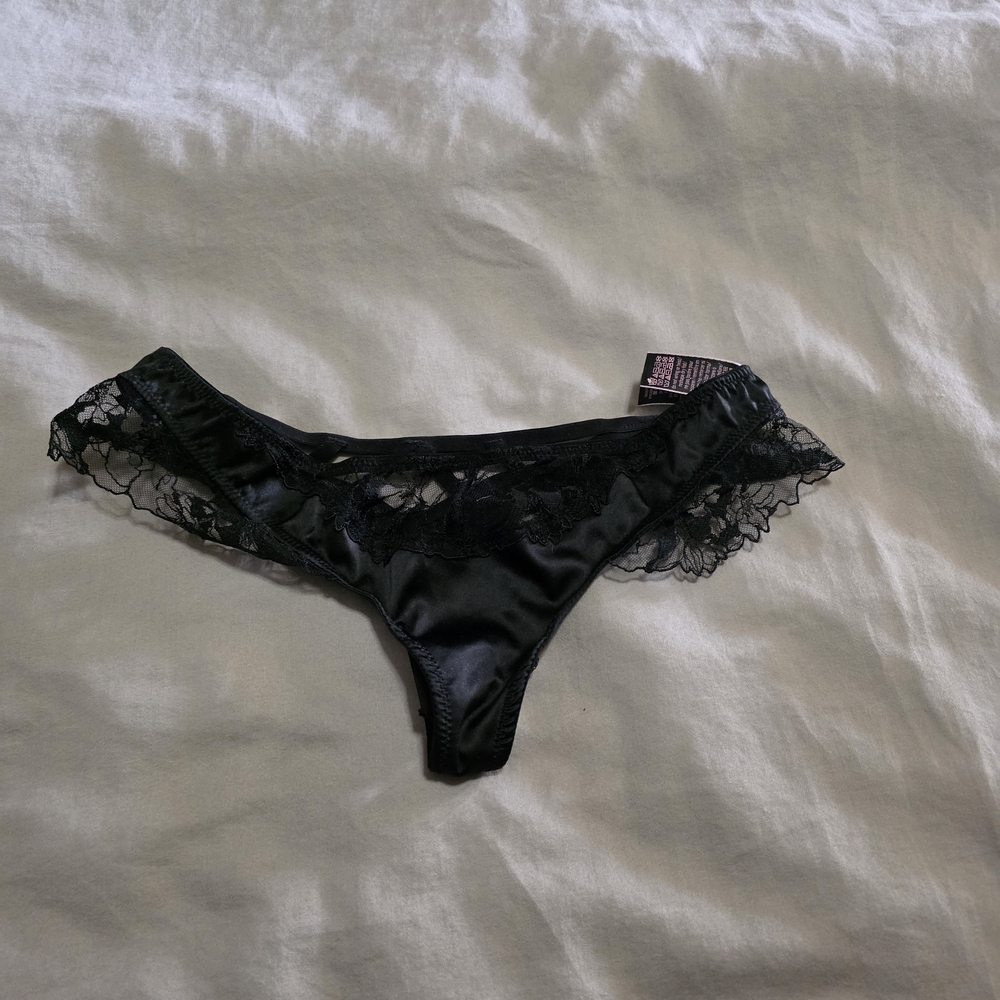 Victoria's Secret Black Lace Thong